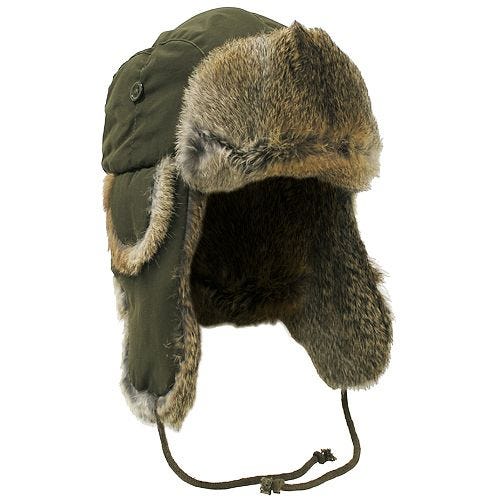 MFH Vintermössa med Brun Kaninpäls - Brun