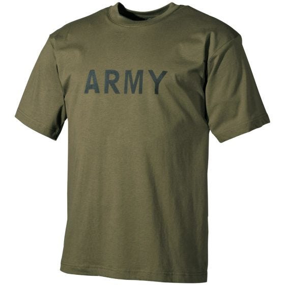 MFH T-shirt med Armétryck - Oliv