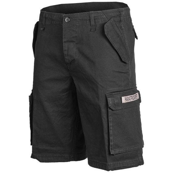 Mil-Tec Paratrooper Cargoshorts - Förtvättad Svart