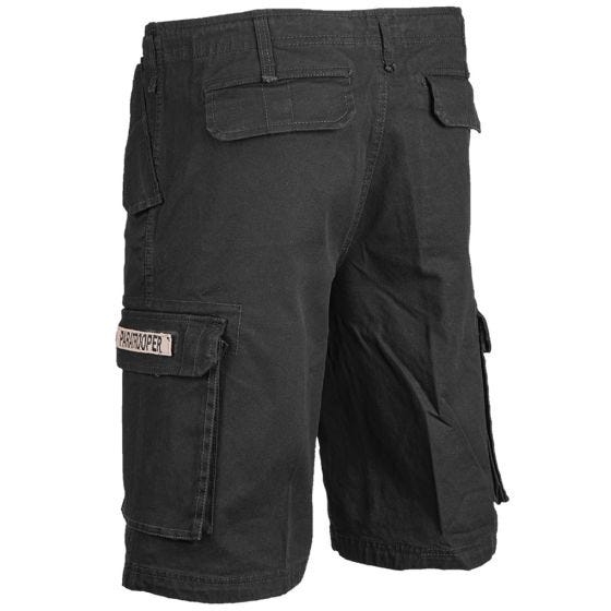 Mil-Tec Paratrooper Cargoshorts - Förtvättad Svart