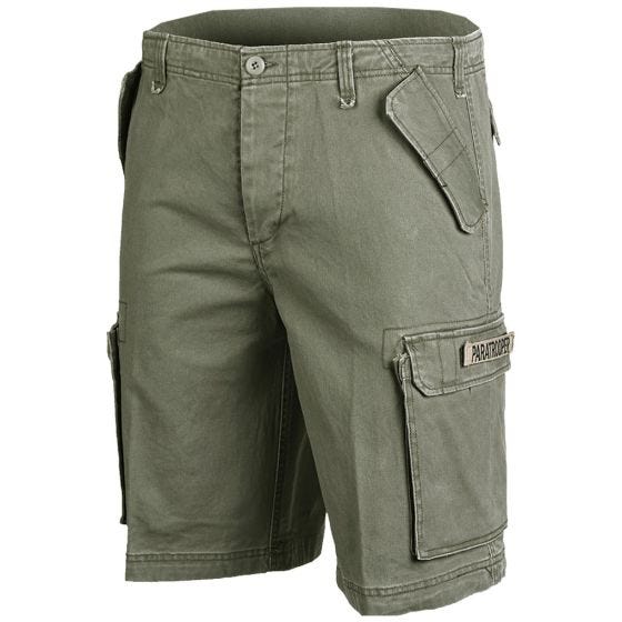 Mil-Tec Paratrooper Cargoshorts - Förtvättad Oliv