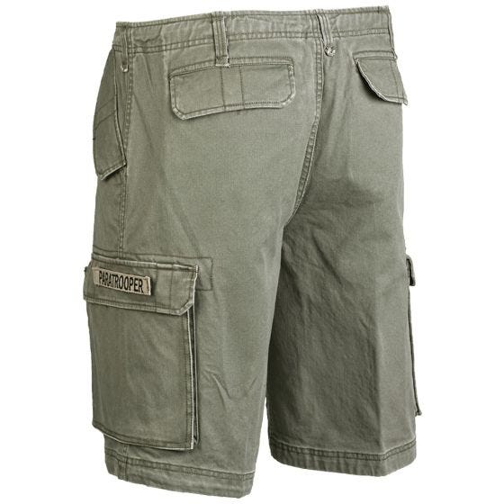 Mil-Tec Paratrooper Cargoshorts - Förtvättad Oliv