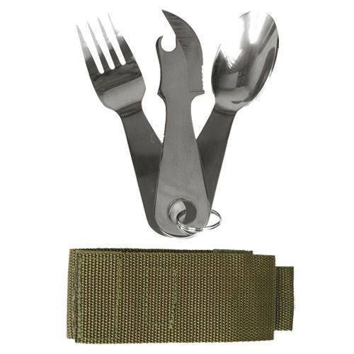 Mil-Tec Bestickset med Påse Rostfritt Stål