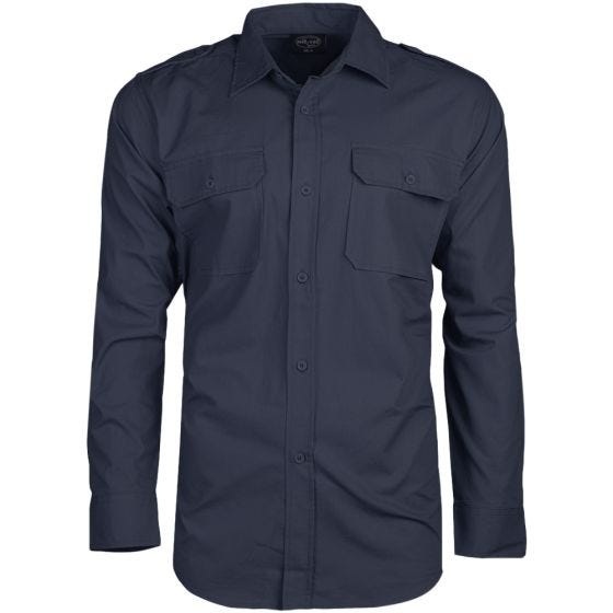 Mil-Tec Långärmad Skjorta Ripstop - Navy Blue