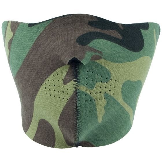 Mil-Tec Vändbar Halv-mask Neopren - Svart/Woodland