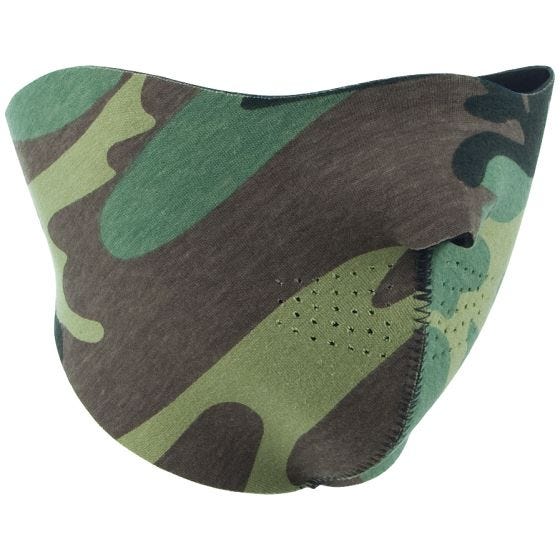 Mil-Tec Vändbar Halv-mask Neopren - Svart/Woodland