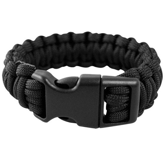 Mil-Tec Handledsband 15 mm Fallskärmslina - Svart