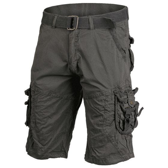 Mil-Tec Vintage Survival Shorts - Förtvättad Svart