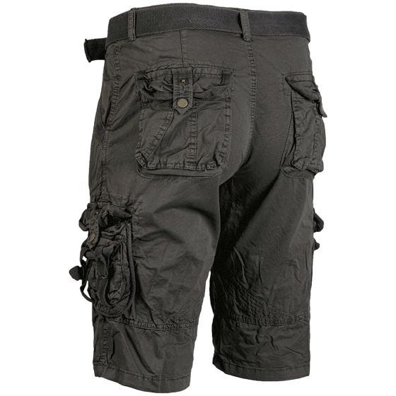 Mil-Tec Vintage Survival Shorts - Förtvättad Svart