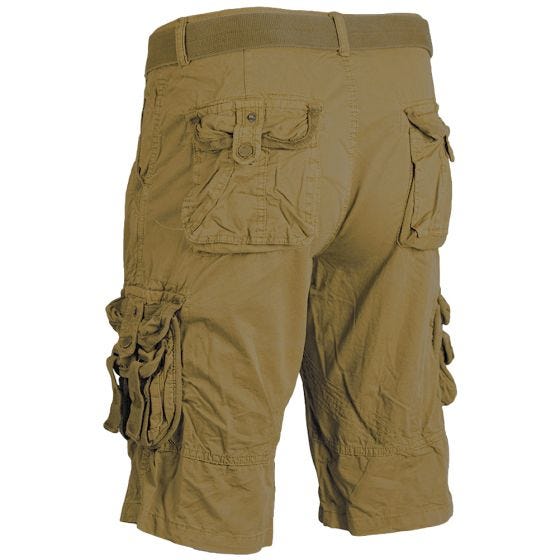 Mil-Tec Vintage Survival Shorts - Förtvättad Coyote