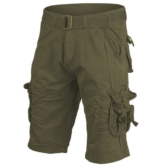 Mil-Tec Vintage Survival Shorts - Förtvättad Oliv