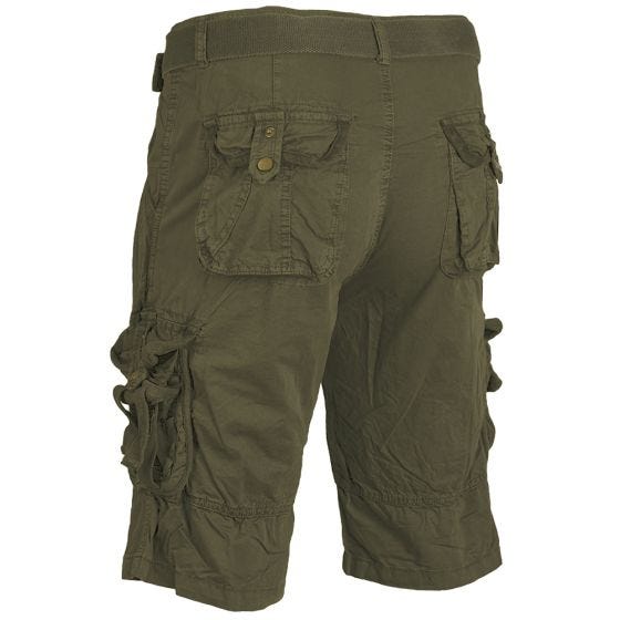 Mil-Tec Vintage Survival Shorts - Förtvättad Oliv