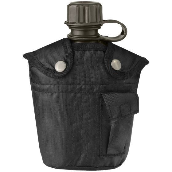 Mil-Tec Fältflaska med Skydd 1 Liter Svart