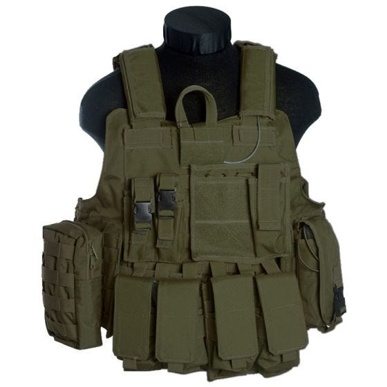 Mil-Tec M.Release MOLLE Stridsväst - Oliv