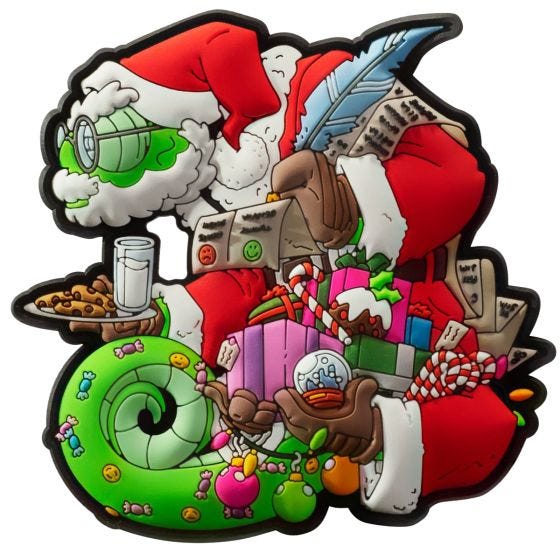 Patchlab Chameleon Christmas Märke - Röd/Grön