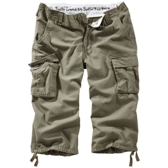 Surplus Trooper Legend 3/4 Shorts - Oliv Tvättad