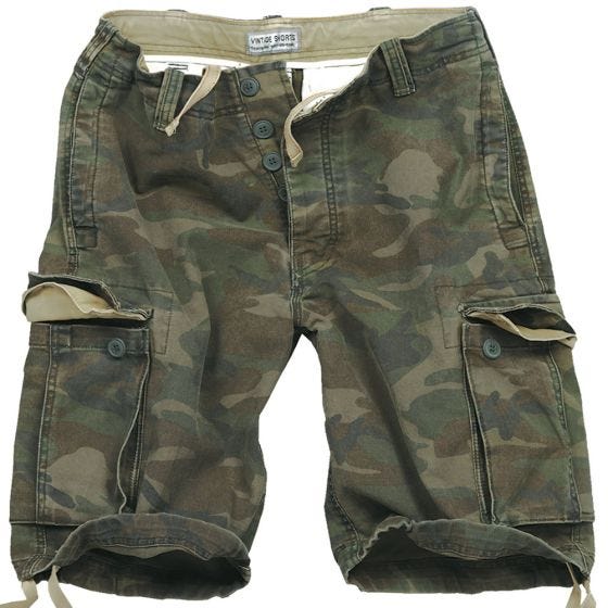 Surplus Vintage Shorts - Tvättad Woodland