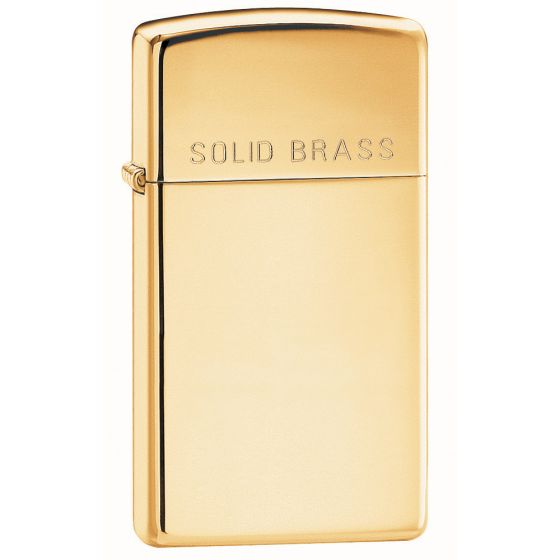 Zippo Slim High Polish Brass Engraved Tändare - High Polish Brass